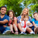 Family in park