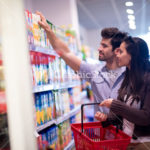 couple shopping in a supermarket