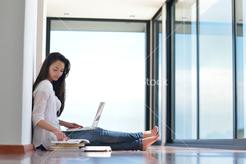 relaxed young woman at home