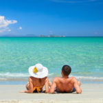 Free couple on tropical beach