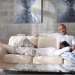 happy young couple relax at home