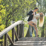 romantic couple in love outdoor