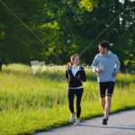 Young couple jogging