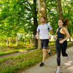 Young couple jogging