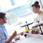 young couple at luch