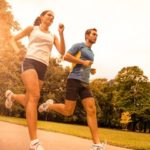 young couple jogging